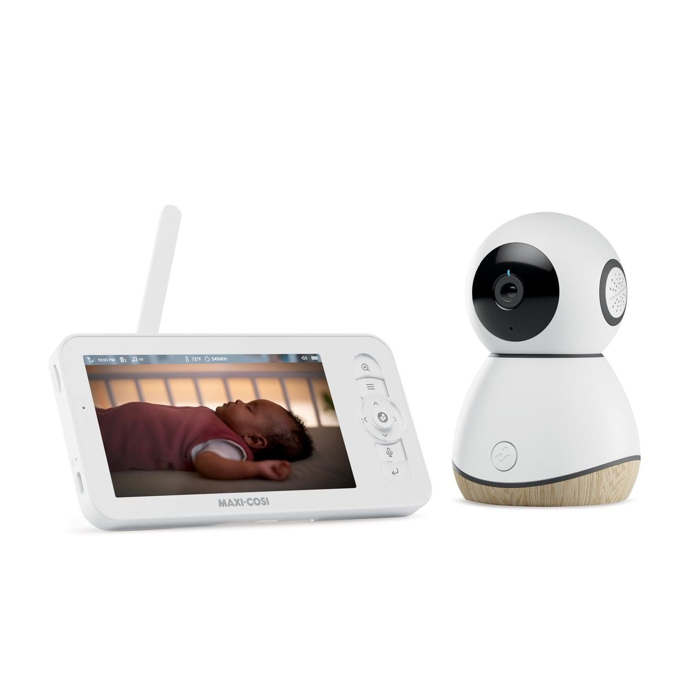 MaxiCosi See Pro 360 Baby Monitor with CryAssist AI Cry Translation 2K HD camera with PTZ Secure Non WiFi 5 inch parent unit 10 hour battery Soothing Lullabies 2way audio