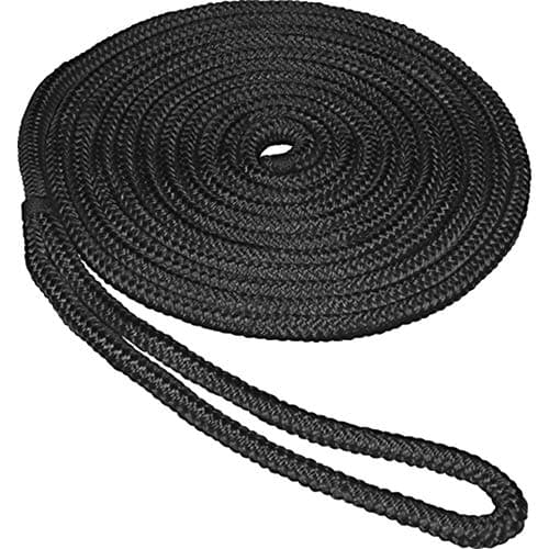 SeaSense Double Braid Nylon Dockline, 5/8-Inch X 20-Foot, Black (50013101)