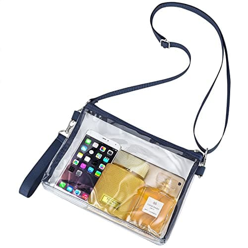 Bagenius Clear Purse Stadium Approved, Clear Bag with Removable Straps, Coin Purse for Work Stadium Events and Concert - Navy