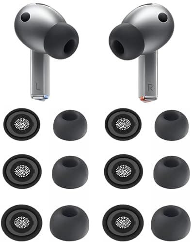ALXCD Eartips Compatible with Galaxy Buds 3 Pro SM-R630N Earbuds, 6 Pairs S/M/L Sizes Silicone Ear Tips Earbuds Replacement Tips, Compatible with Galaxy Buds 3 Pro SM-R630 6 Pairs Gray sml