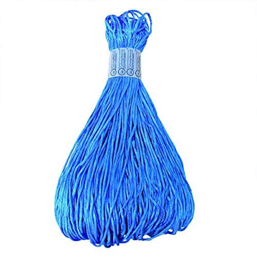Embroiderymaterial Rattail Satin Cord Malai Dori for Craft, Embroidery and Jewellery Making 100 Meter(Blue Color Fastness) 3MM
