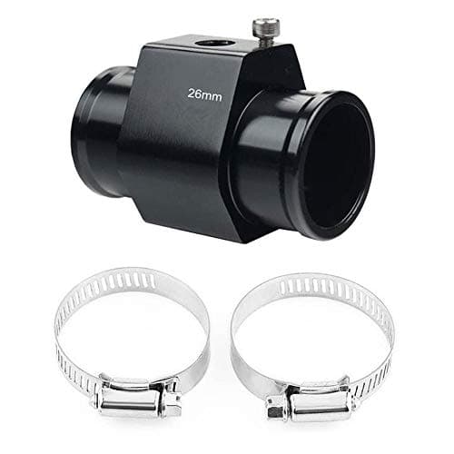 Universal Water Temp Joint Pipe Water Temp Temperature Joint Pipe Sensor Gauge Radiator Hose Adapter, (Black, 36mm)
