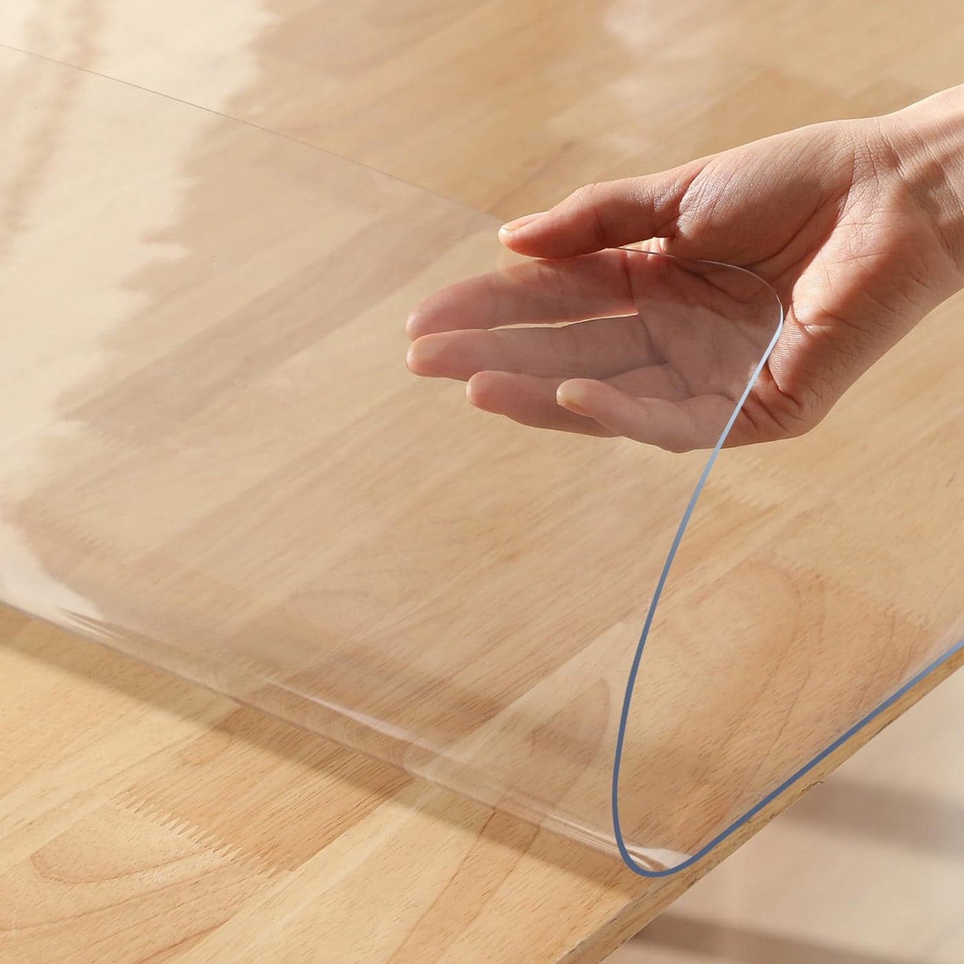 Clear Plastic PVC Table Protector Rectangular Desk Table Pad Mat for Office Computer Wood Furniture Coffee Kitchen Sofa Side Table Media Stand Countertop Protective Cover Waterproof Vinyl 18 x 42 Inch