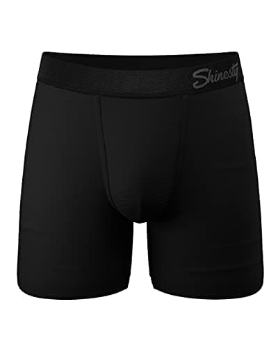 Shinesty Hammock Support Mens Underwear with Pouch | Boxer Briefs for Men Flyless | US Medium Black