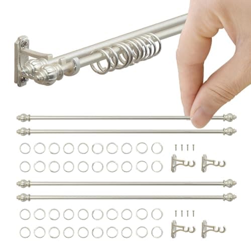 iLAND Dollhouse Accessories on 112 Scale Dollhouse Decor of Curtain Rods Luxury White