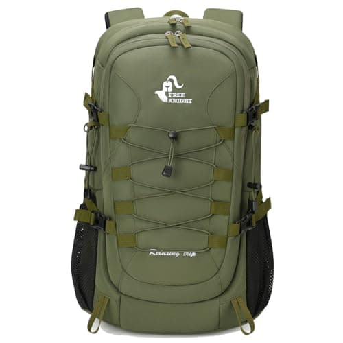 Bseash 40L Waterproof Hiking Camping Backpack with Rain Cover, Outdoor Sport Travel Bag Daypack for Climbing Skiing Cycling (Army Green)