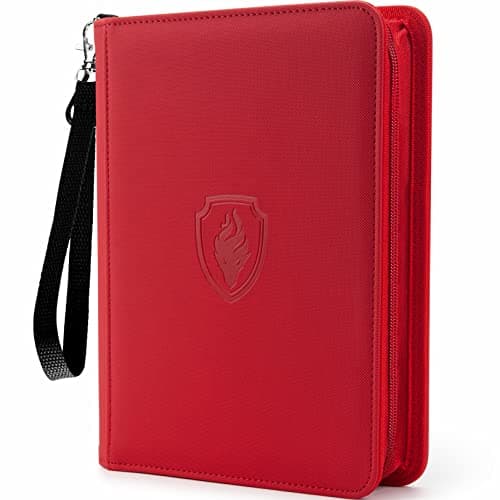 Fabmaker Premium 4 Pocket Zip Card Binder Trading Card Binder for 320 Cards Portable PU Card Collection Binder Collector Card Album Folder for Game Sports Cards Red