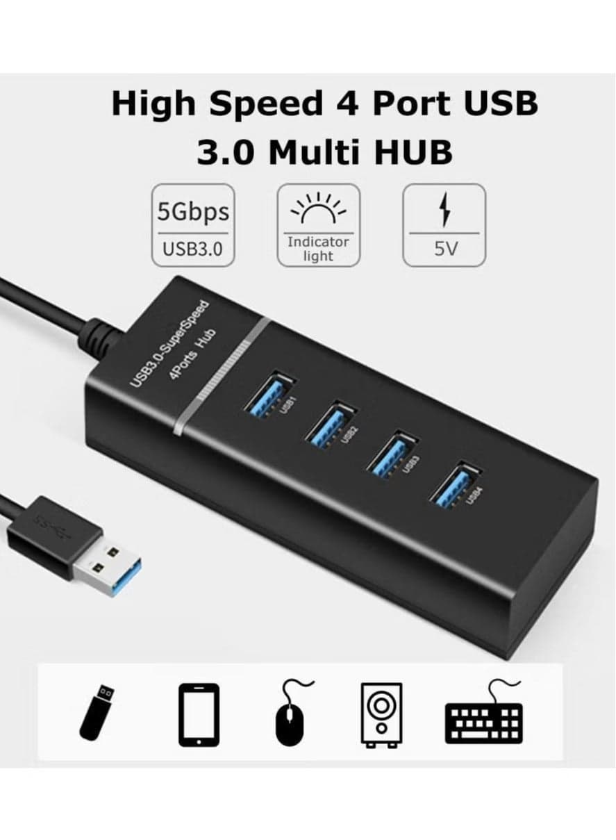 High Speed 4 Port USB 3.0 Multi HUB Splitter Expansion for Desktop PC Laptop Adapter USB HUB