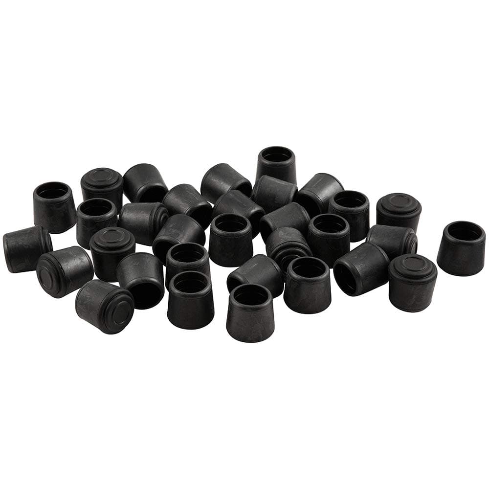 SoftTouch 1 Round SlipOn Rubber Folding Metal Chair Leg Tip Replacement Protect Surfaces Dampen Noise Black 32