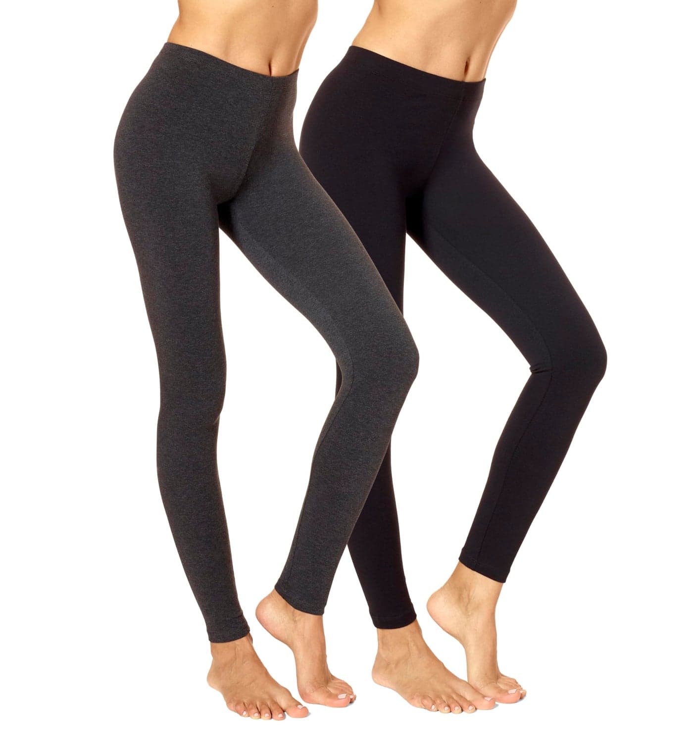 No Nonsense Womens Cotton Legging BlackCharcoal Grey2 Pair Pack