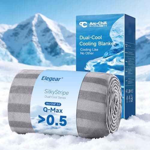 Elegear Revolutionary Cooling Blanket Queen Absorbs Heat to Keep Body Cool for Night Sweats Double Sided ArcChill30 Cooling Fiber QMax05 Lightweight Summer Cold Blankets for Sleeping 79 x 86