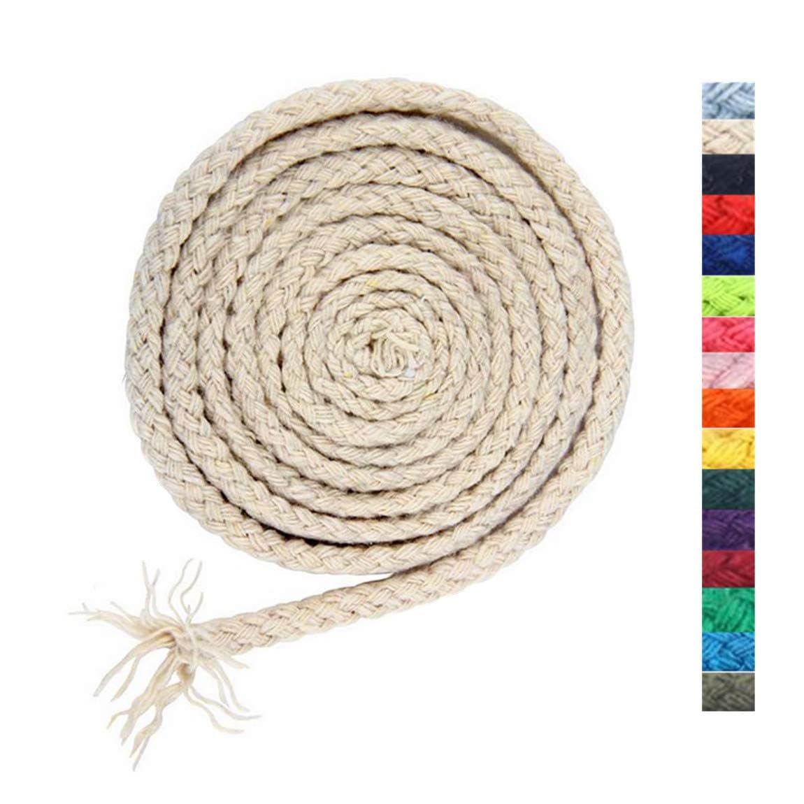 5mm 295ft Macrame Cord Natural Cotton Rope 8 Strand Braided Cotton String for Craft Knitting Thread for Wall Hanging and DIY CraftsNC