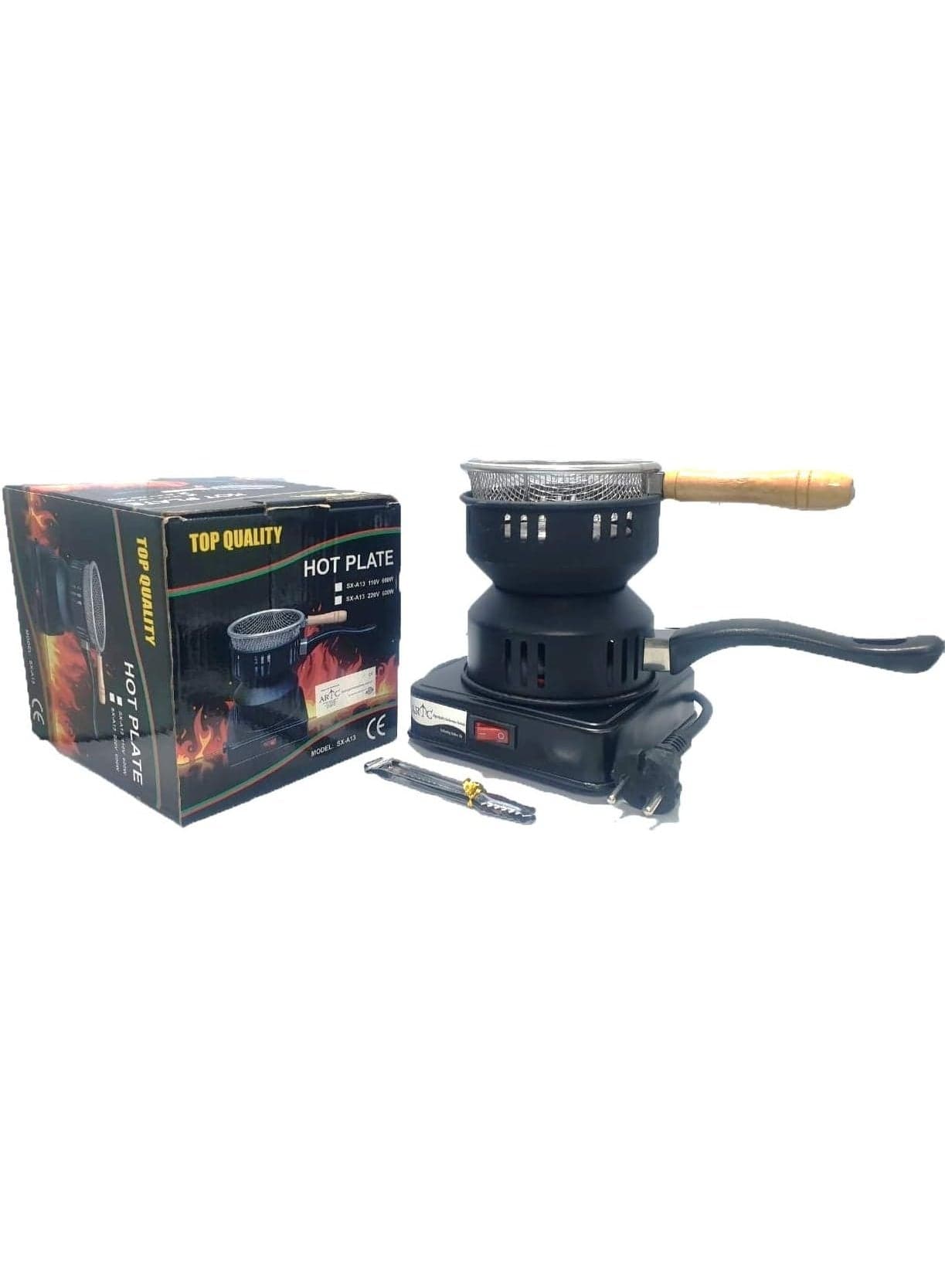 Top Quality 600W Hot Plate Charcoal Burner | Electric Hookah Coal Heater | Fast Heat-Up Stove with Safety Switch & Wood Handle | Ideal for Shisha, BBQ, Camping | Model SX-A13
