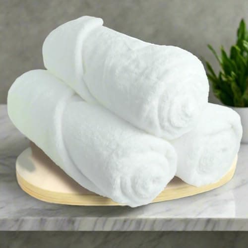 HEELIUM Bamboo Bath Towel | Ultra Absorbent & Quick Dry | 3X Softer Than Cotton Towels | 140 x 70 cm - 600 GSM | Pack of 3 - White