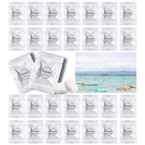 Car Air Freshener Refills, 30 Pcs Individual Package Car Air Vent Clip Replacement Pads Solid Fragrance Scent Air Freshener Refill Tablets (Ocean)