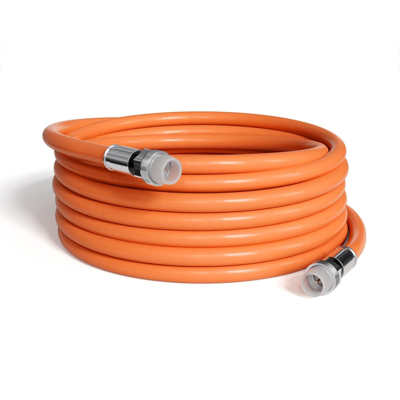 THE CIMPLE CO 30 Feet 9 Meter Direct Burial Coaxial Cable 75 Ohm RF RG6 Coax Cable with Rubber Boots Outdoor Connectors Orange Solid Copper Core Waterproof and Can Be Buried