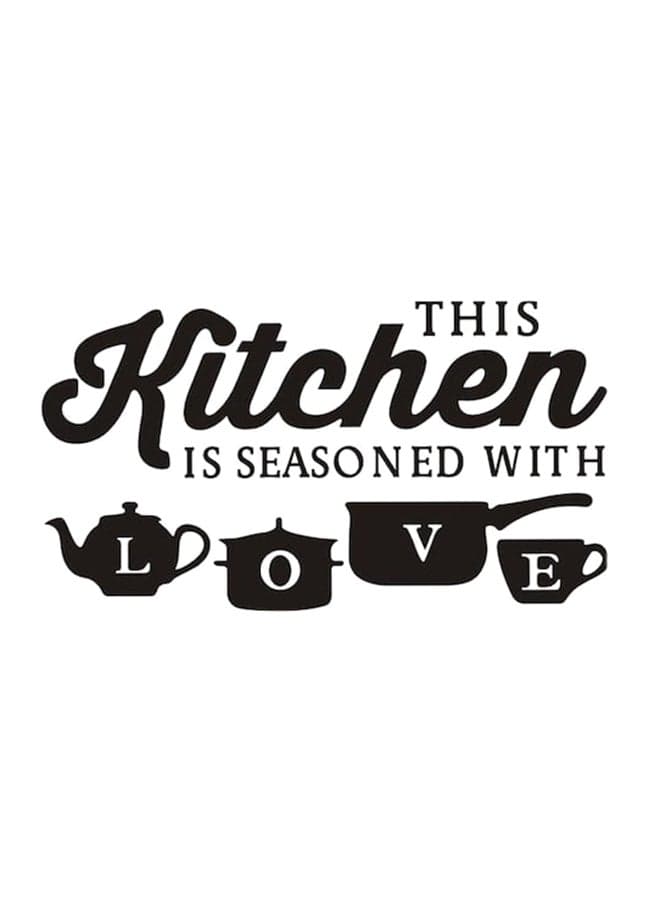 Kitchen Letter Pattern Wall Sticker Black 52 x 30cm