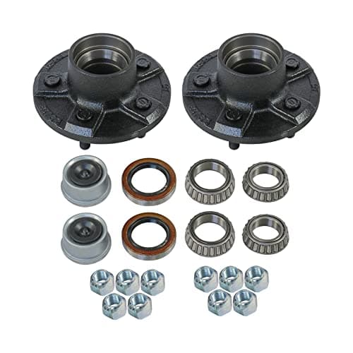 JDMSPEED Trailer Idler Hub Kits 5 on 4.5" for 3500 lbs Axle 1/2"-20 Thread 22017K Set of 2
