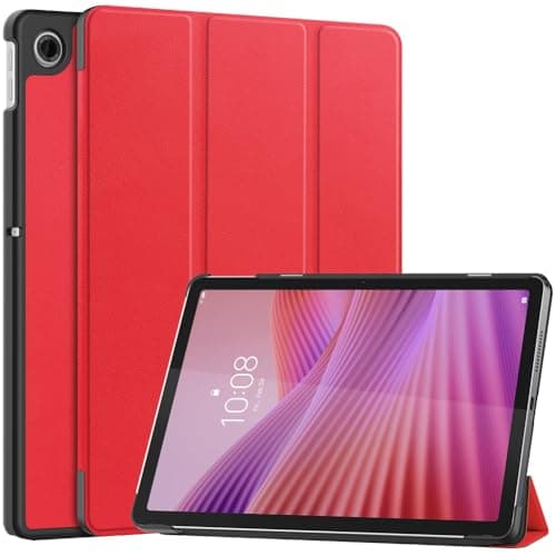 Kepuch Custer Case Compatible for Lenovo Tab 101 TB311 2025 Tab K10 2nd K10C TB311FUUltraThin PULeather Hard Shell Cover Red