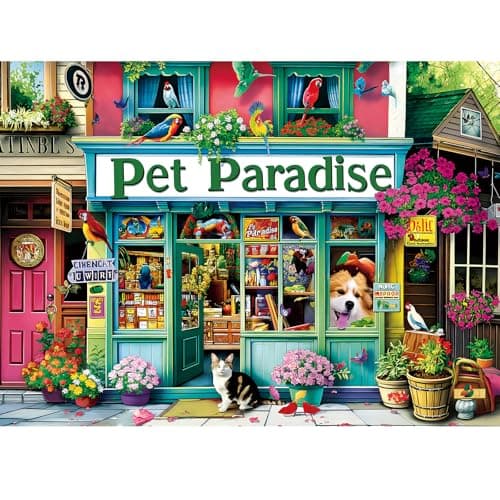 Jigsaw Puzzles for Adults 300 Pieces WSCXSC Pet Store Adult Puzzle Animals Paper Puzzle Large Poster Birthday Party Gift for Adult Children Elderly Challenging Family Activity 205 x 15 in