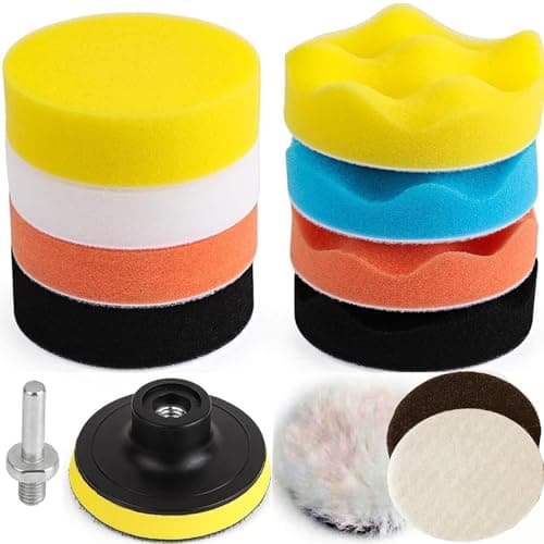 DIY Crafts 2x Felt Pad, 3"inch Kit, Qty 12 Pcs, Gross Polishing Buffing Felt Pad Drill Polishing Pad Kit, Car Foam Buffing Pads Compound Automotive Polisher Car Wash Cle(With 2x Felt Pad, 3"inch Kit)