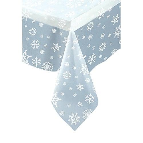 Snowflake Plastic Table Cover 108 x 54 Clear 1 Pc