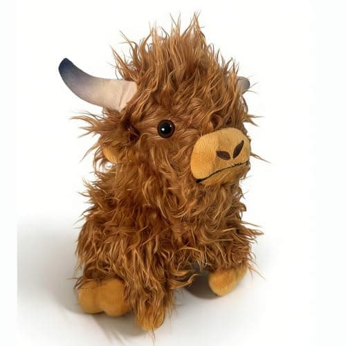 YUKOUQIAN Highland Cow Stuffed Animal Cute Highland Cow Plush Doll Toy 10 inch for Girls Boys Christmas highlandcow 25cm
