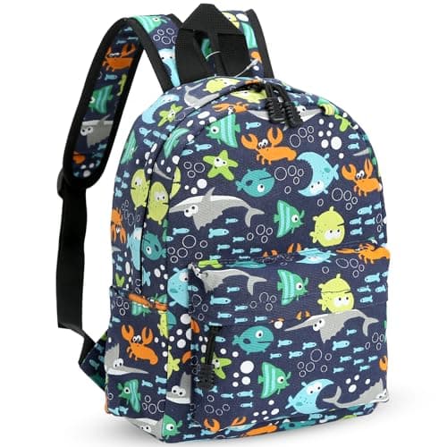 Zicac Children's Cute Canvas Backpacks Toddler Backpack (M, Blue)