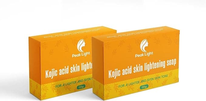 2 x 135G Peak Light Kojic Acid Skin Brightening Soap For Radiant And Even Skin Tone Rejuvenates Moisturizing Target Dark Spots Hyperpigmentation Bar with Papaya Oil and Shea Butter