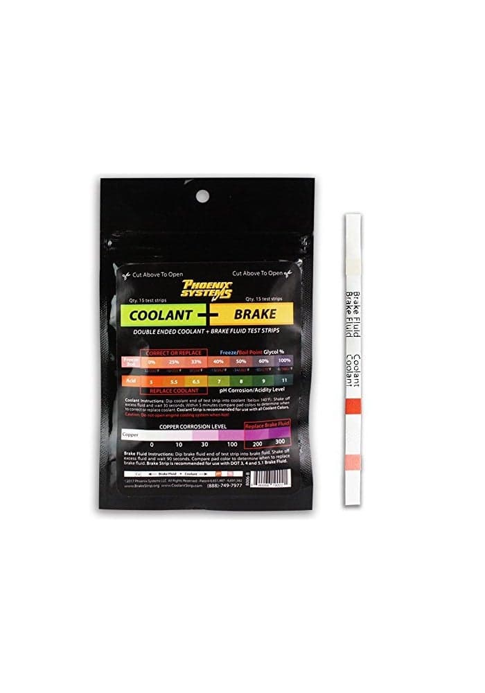 Phoenix Systems 8006B DoubleEnded Brake Fluid Coolant Test Strips 15 foil wrapped test strips 1 Pack
