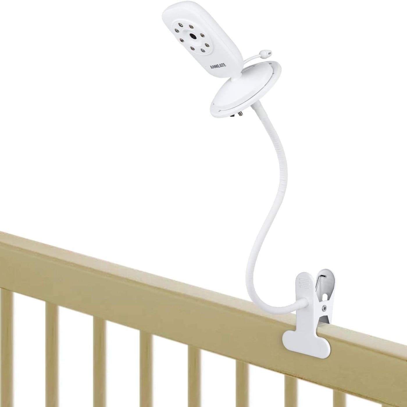 Universal Baby Monitor Mount for ANMEATE SM24 Arlo Motorola Owlet Cam and Most Other Baby Monitors Flexible Gooseneck Baby Monitor Holder for Crib Without Tools or Wall Damage