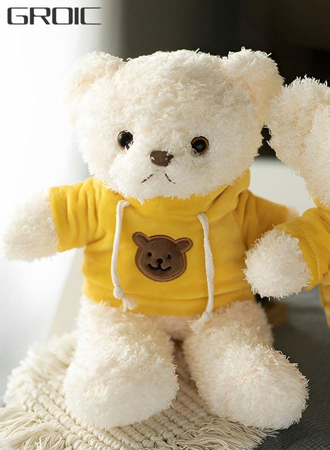 30cm Teddy Bear Plush Toy, Labubu Doll Plush Animal Doll, Animal Plush Toy, Children's Cartoon Animal Toy Companion Doll, Bear Doll in Yellow Sweater
