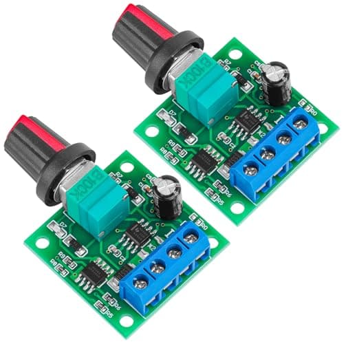 2PCS PWM Low Voltage DC Motor Speed Controller 1.8V 3V 5V 6V 12V, 2A 30W Adjustable Driver DC Motor SpeedRegulator Switch with Speed Control Knob 1803BK