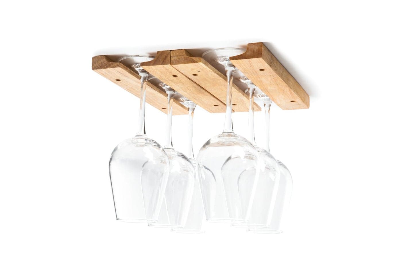 Fox Run Mounted Under Cabinet Wooden Wine Glass Holder Rack 11 x 7 x 075 inches Brown