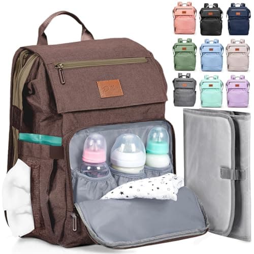 PILLANI Baby Diaper Bag Backpack Large Bag for Boys Girls Waterproof Diaper Backpack Travel Diaper Bags wChanging Pad Baby Registry Search Shower Gifts Essentials Must Haves Newborn Stuff