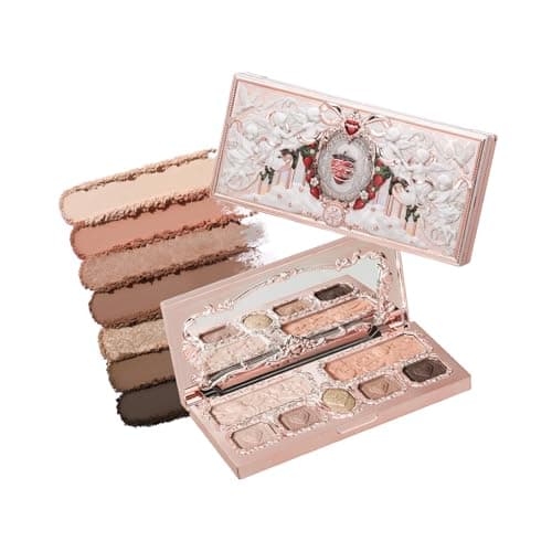Flower Knows Strawberry Cupid Makeup PaletteNeutral Face Makeup with 5 Matte 2 Shimmer ShadesBlendable Smooth Cute All InOne Make Up Palette049 Oz01 Honey Canele