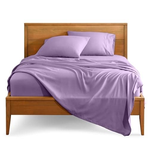 Bare Home Twin Sheet Set - 1800 Ultra-Soft Microfiber Twin Bed Sheets - Double Brushed - Deep Pockets - Easy Fit - Extra Soft - 3 Piece Set - Bedding Sheets & Pillowcases (Twin, Lavender)