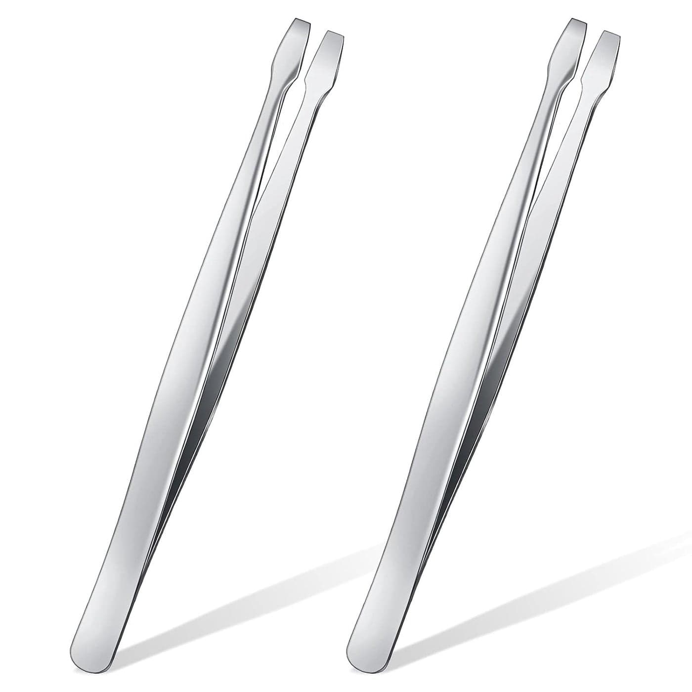 Zhehao 2 Pieces Flat Tip Tweezer Blunt Tip Tweezers Feeding Tongs Stainless Steel Lab Forceps with Straight Flat Scientific Forceps Lab Tweezers for Laboratory Work Jewelry Making Craft 475 Inches