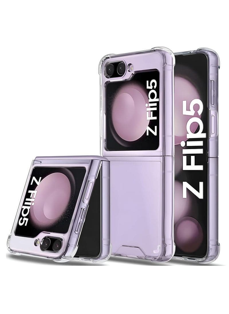 Galaxy Z Flip 5 Magnetic Clear Case Cover – Transparent Shockproof Protective Case Compatible with Magsafe Card Wallet & Wireless Charger – Slim, Durable, and Scratch-Resistant Phone Case for Samsung Galaxy Z Flip 5