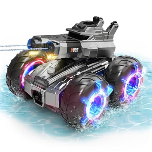 Amphibious Remote Control Car with Water GunWaterproof Monster Truck Rc Boat Water Tank Swimming Pool ToysGesture Sensing RC Stunt CarsBirthday Gifts for Boys Girls Teens 8 9 10 11 12 13 yrs