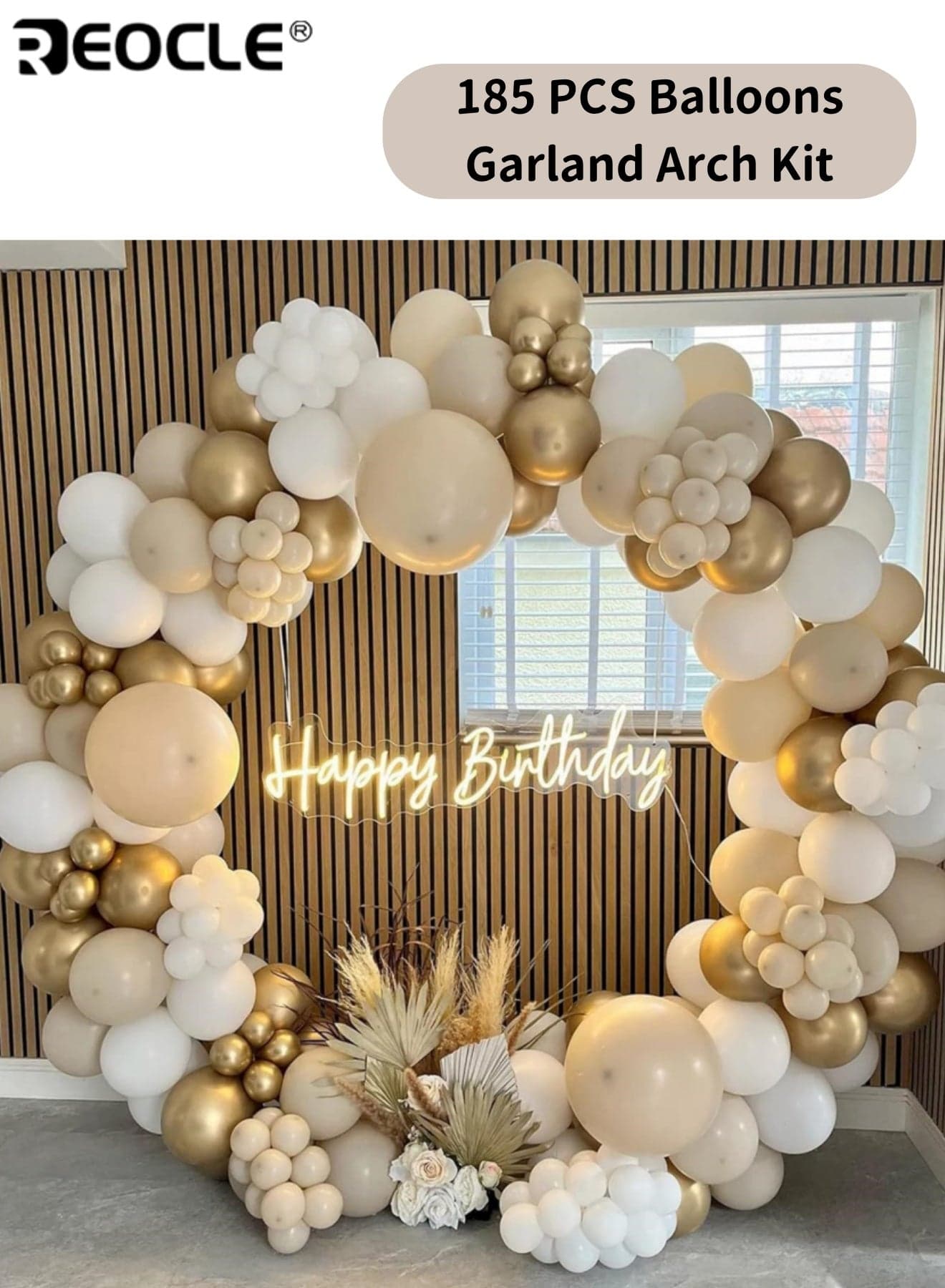 185PCS White Sand Balloons Garland Arch Kit Balloons for Boho Wedding Baby Shower Bridal Shower Engagement Anniversary Birthday Decorations Easy to Assemble Ideal for Party Decor
