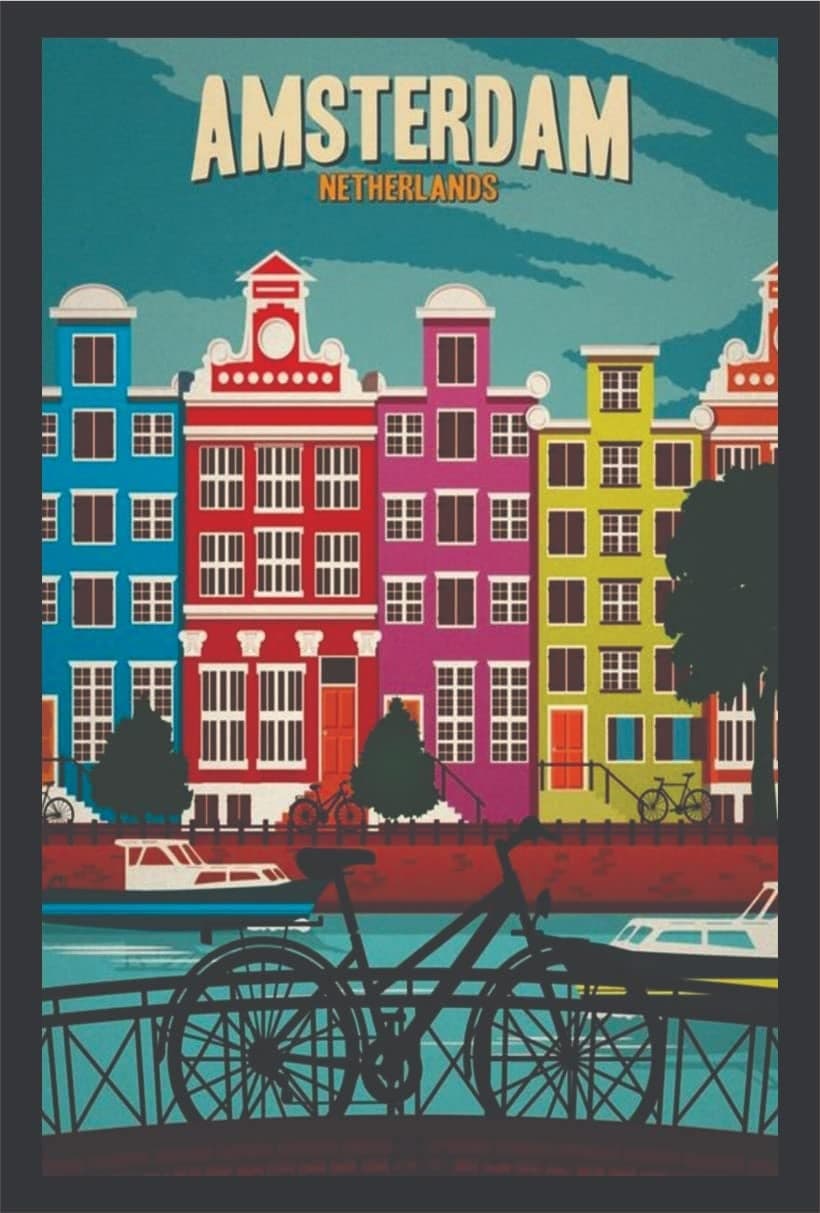 Skywalk Souvenir Amsterdam Wooden Fridge Magnet (Multicolor)