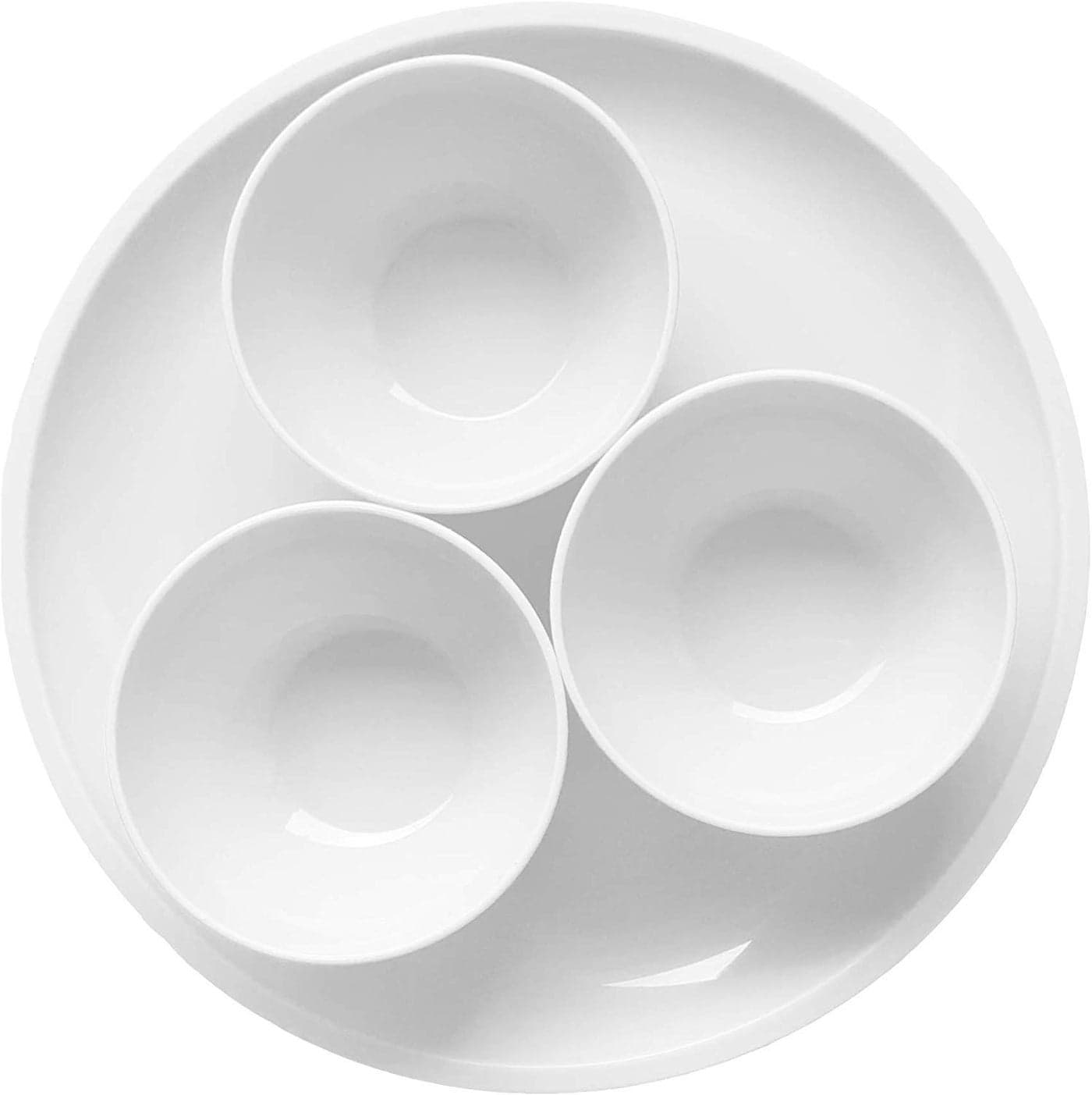 Urmila Plastic® Microwave Safe Unbreakable Round Dinner Set Big Plates Set of 6 Small Plates Set of 6& 12 Pcs Katori, Made in India Set of 24 (Green) (White)