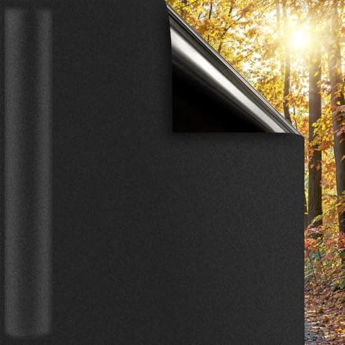 DUOFIRE Blackout Window Film Sun Blocking White Black Window Privacy Film Non Adhesive Static Cling Removable Windows Tint Anti Glare Day Sleep Windows Tinting Films for Home Office174 x 787 in