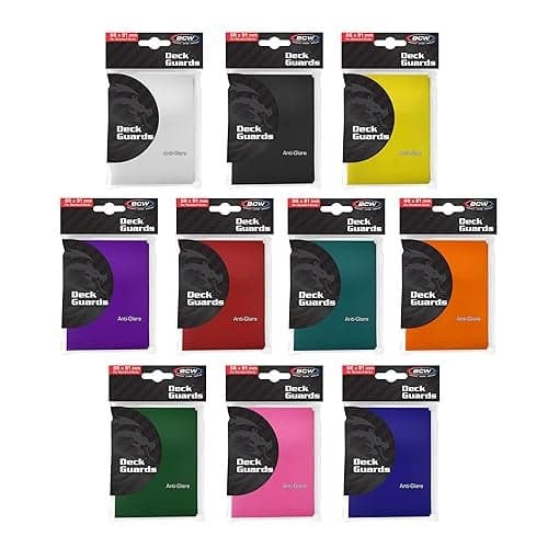 BCW 1000 Double Matte Deck Guard Card Sleeves Assorted Mix for MTG Pokemon L5R Dragon Ball Top Loaders for Cards 10 Vibrant Colors Premium Protection Trading Card Sleeve
