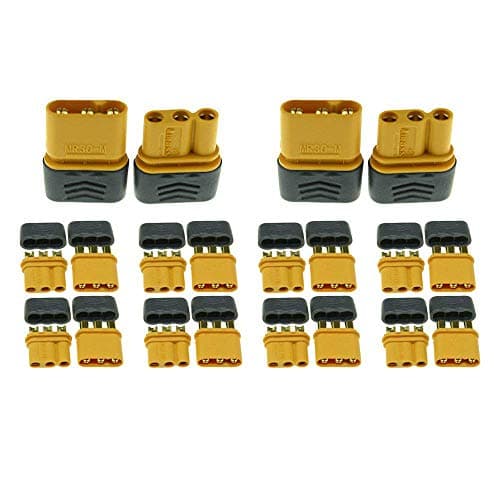 SoloGood 10 Pairs Amass MR30 Male Female Connector Plug for RC Multicopter Airplane