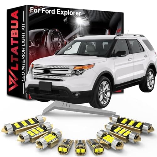 WLTATBUA LED Interior Light Kit Package Replacement for Ford Explorer 2011 2012 2013 2014 2015 2016 2017 2018 2019 2020, Super Bright 6000K White