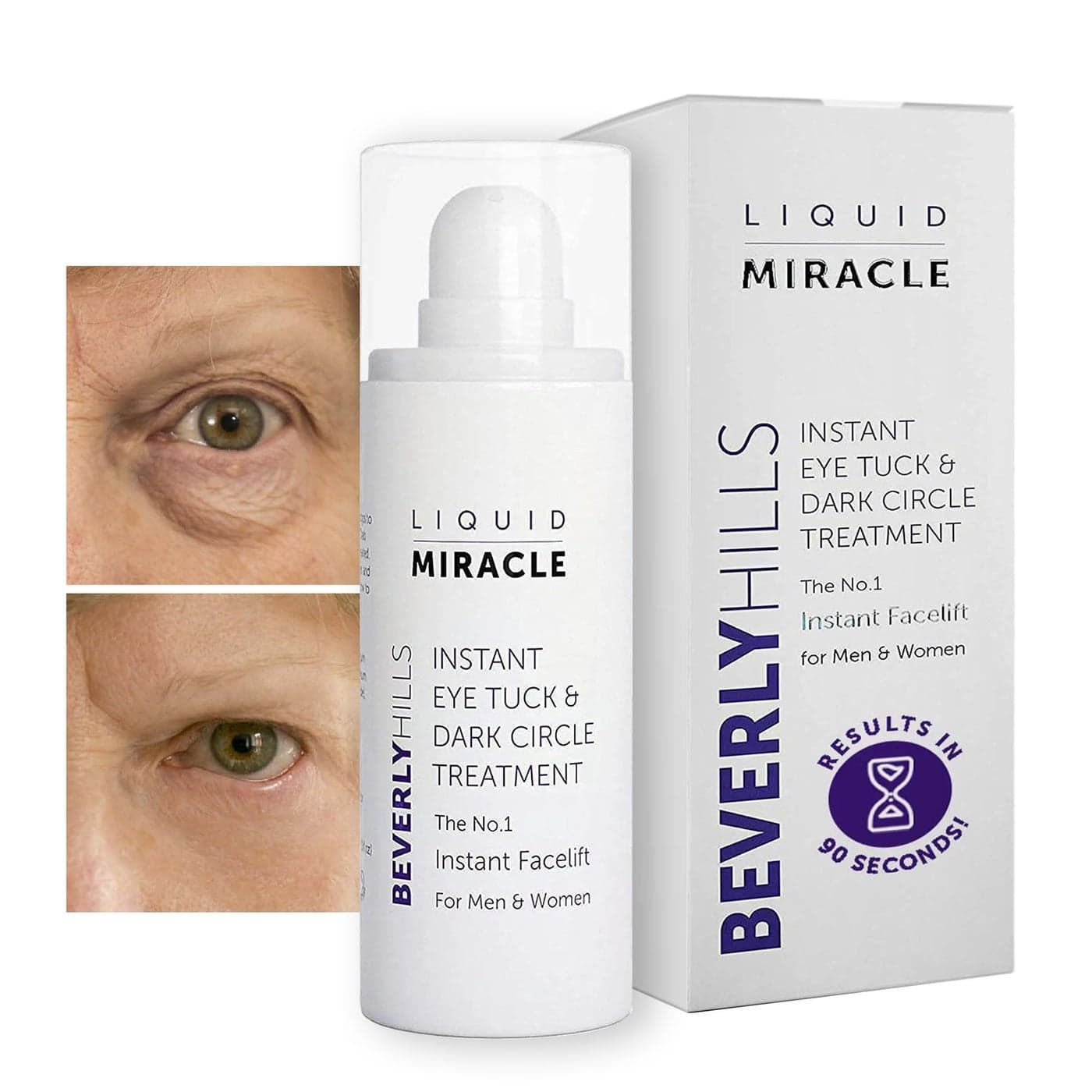 Beverly Hills Instant Facelift Anti Aging Eye Serum Treatment for Dark Circles Puffy Eyes Wrinkles Under Eye Bags Fine Lines and Crows Feet 30mL 120 Days Supply