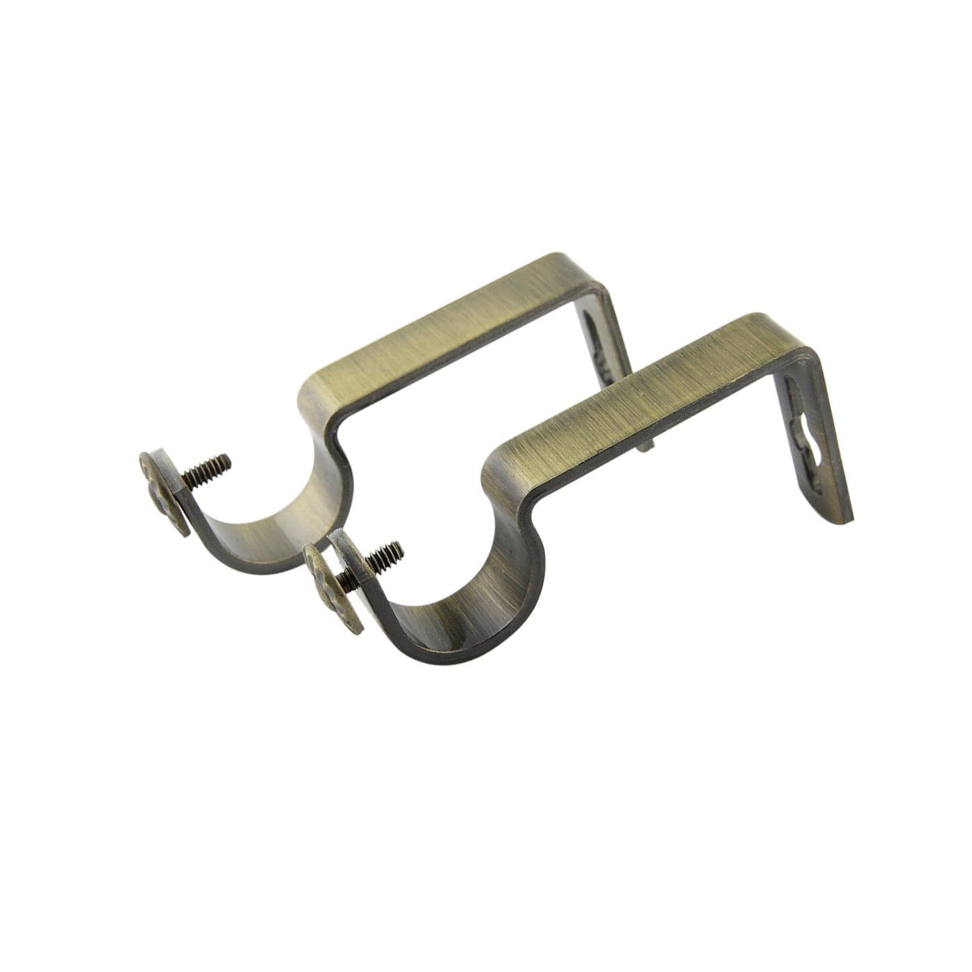 Rod Desyne Heavy Duty 1 inch Wall Bracket Single Pair Antique Brass 2 Piece