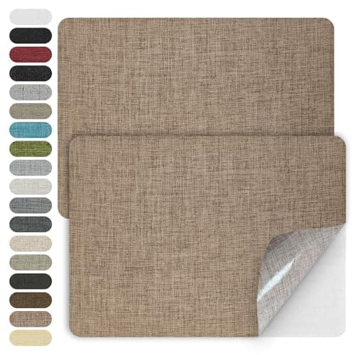 WILDREEDS 2 Pcs 8 x11 Inch Linen Repair Patches SelfAdhesive Fabric Patch for Sofas Couch FurnitureTote Bags Car Seats Brown